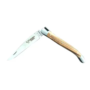 Laguiole en Aubrac Handcrafted Plated Multipurpose Knife, Olivewood Handle, 3.5 inches