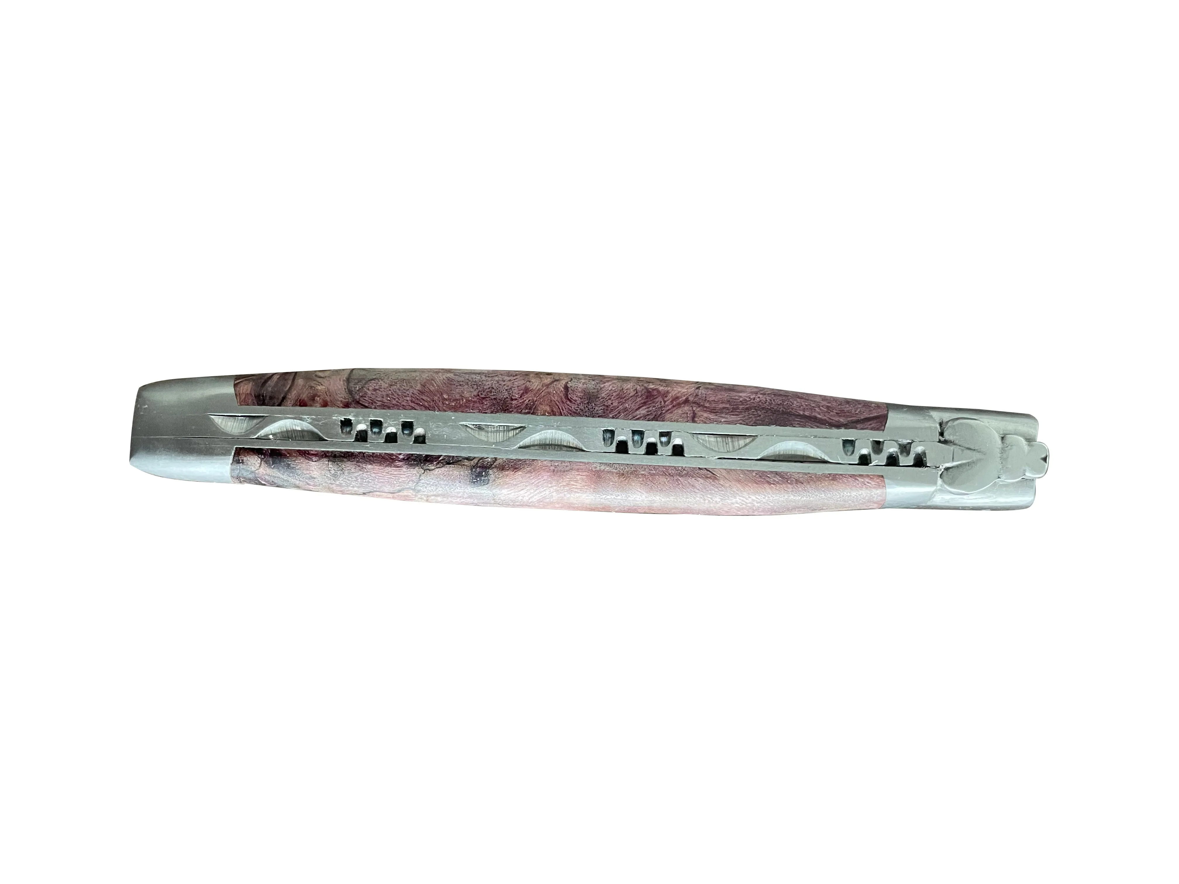 Laguiole en Aubrac Handcrafted Plated Multipurpose Knife, Purple Poplar Wood Handle, 4.75-Inches