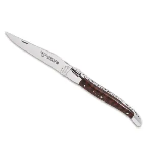 Laguiole en Aubrac Handcrafted Plates Multipurpose Knife, Amourette / Snake Wood Handle, 4.75 inches