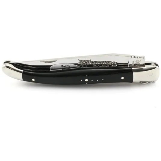Laguiole en Aubrac Handcrafted Plates Multipurpose Knife, Buffalo Horn Handle, 4.75 inches