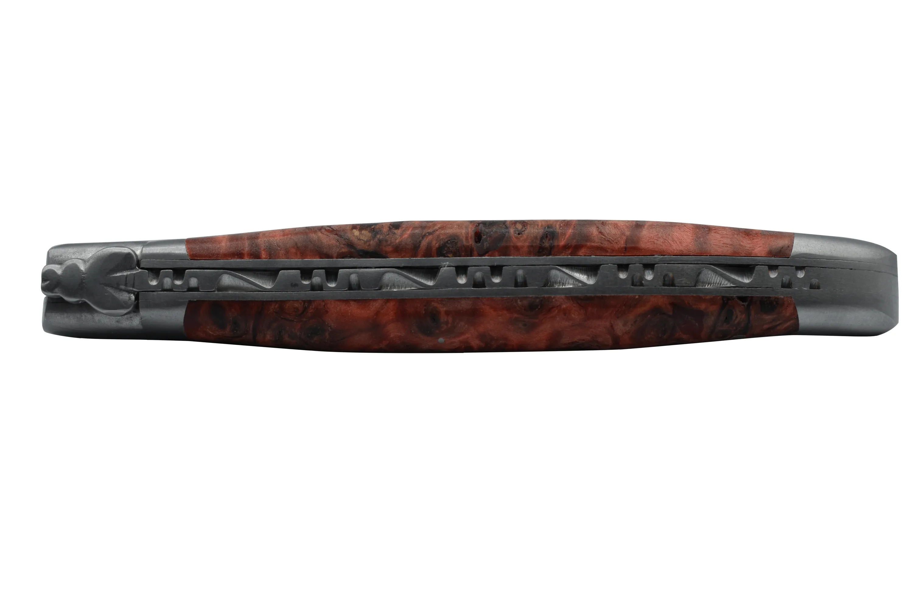 Laguiole en Aubrac Handcrafted Plates Multipurpose Knife, Red Poplar Burl Wood Handle, 4.75 inches