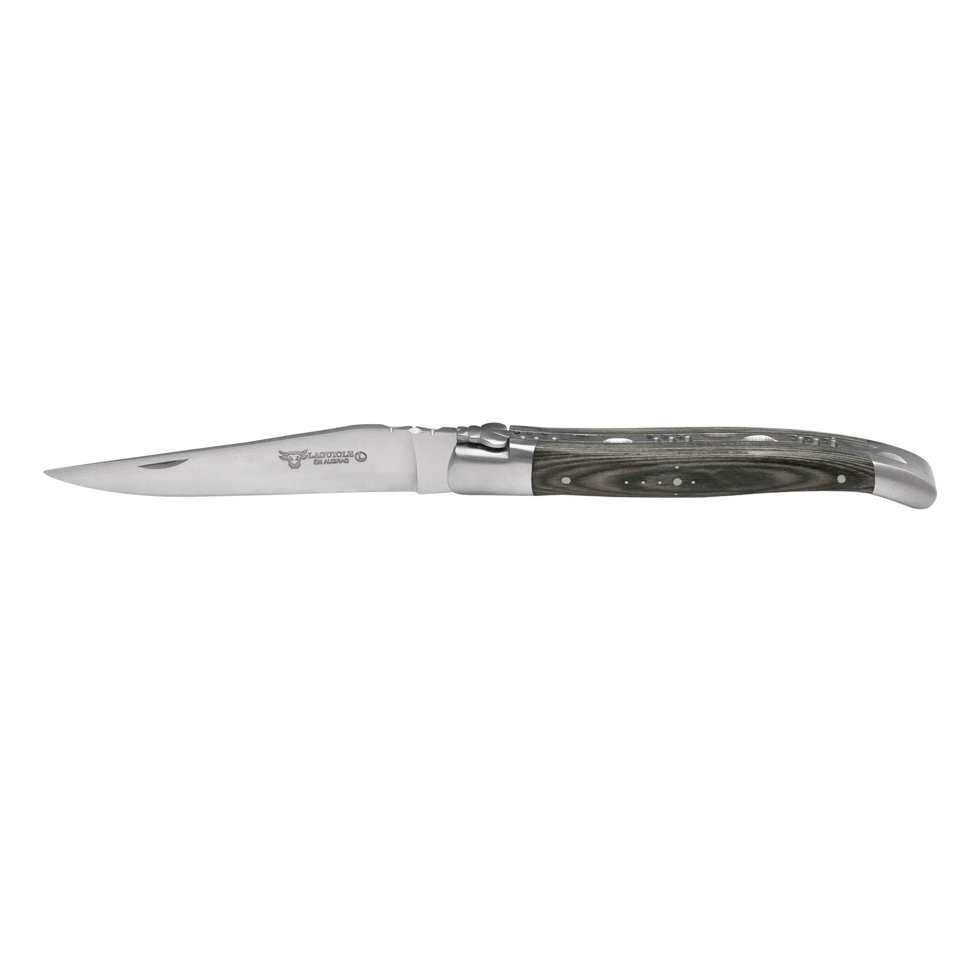 Laguiole en Aubrac Luxury Multipurpose Forged Folding Knife, With Gray Pakawood Handle, 4.75- Inches