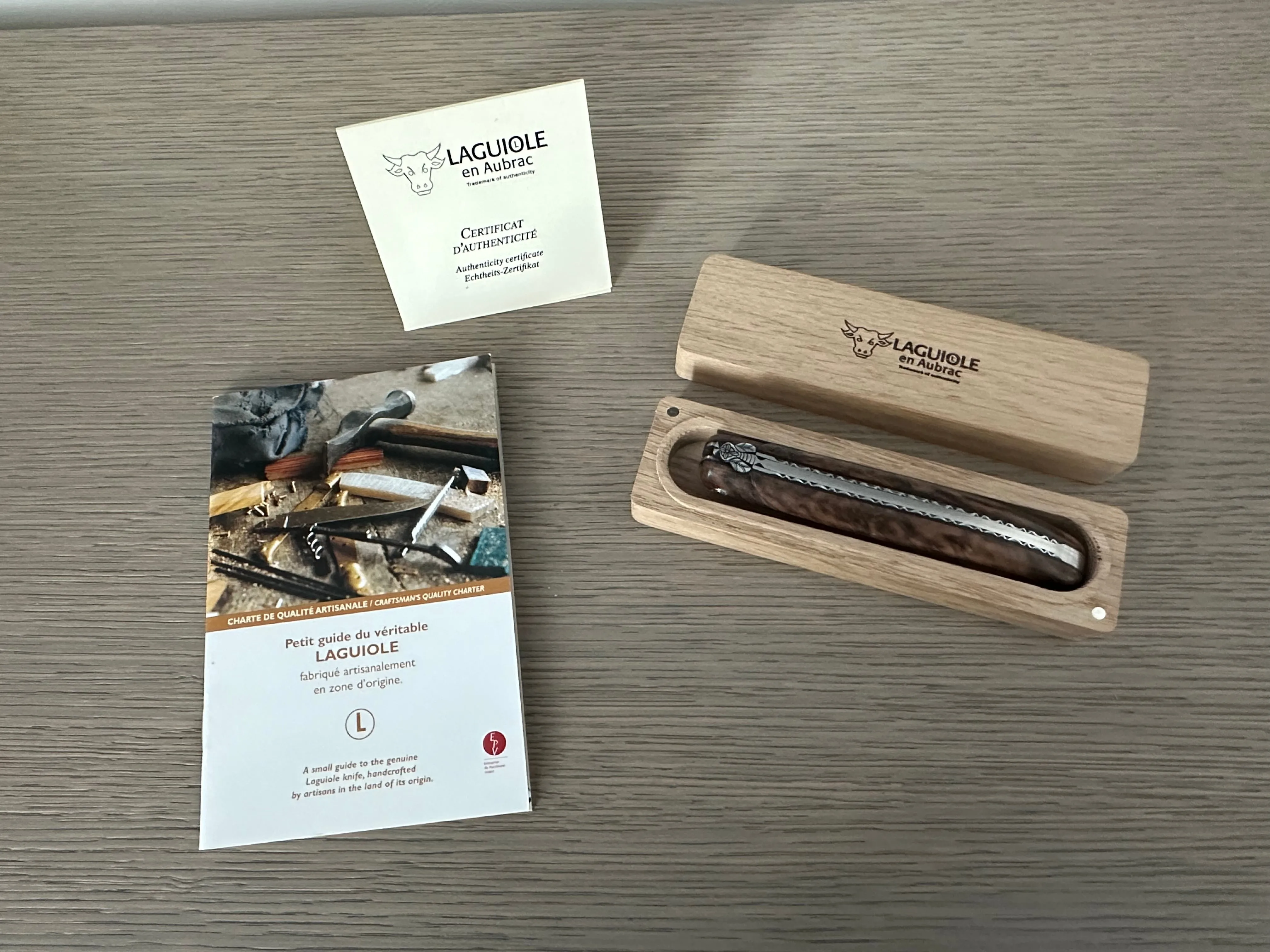 Laguiole en Aubrac Luxury Spring And Handcarved Plates Multipurpose Knife, Limited Edition Handcrafted Special Bee With Walnut Wood Handle, 4.75- Inches