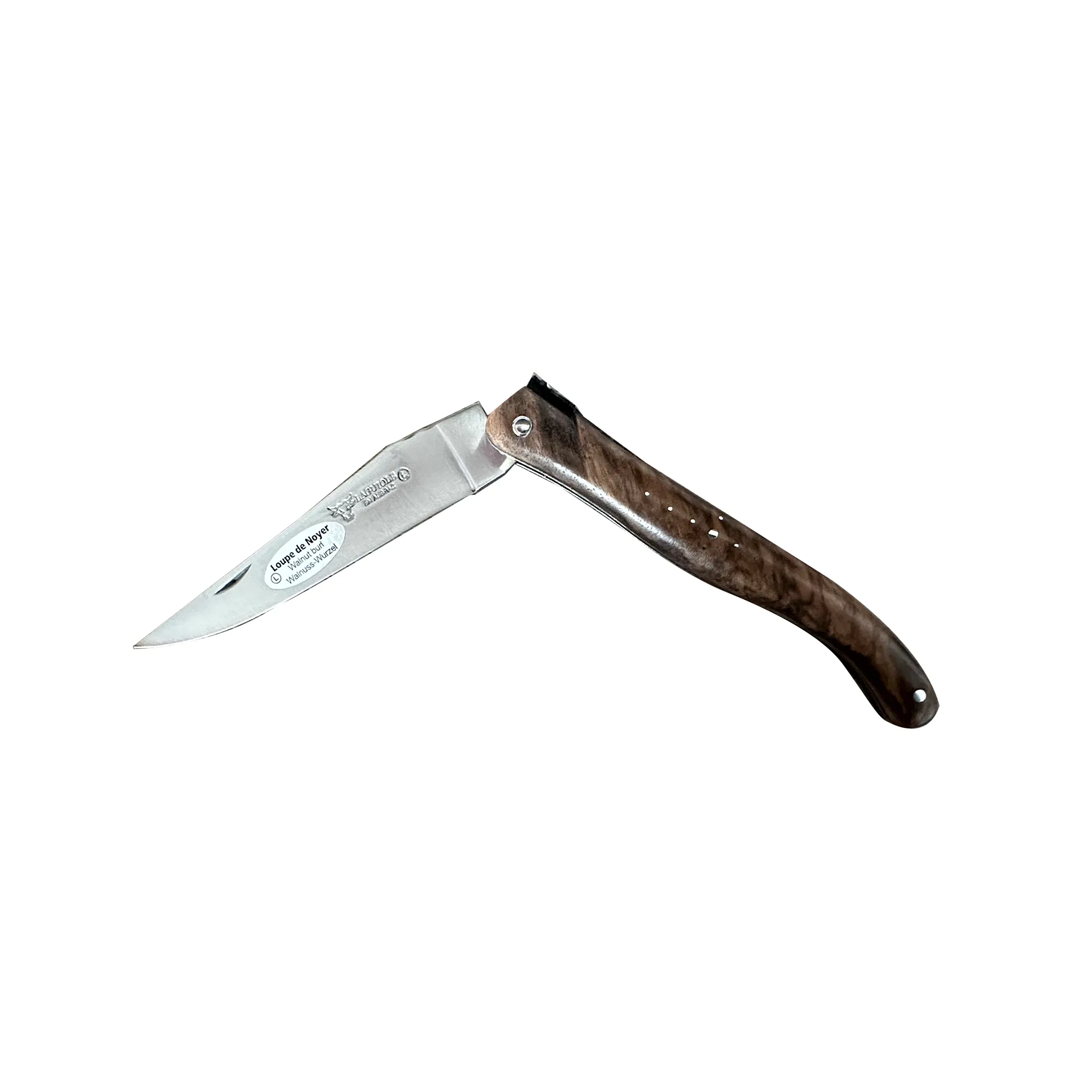 Laguiole en Aubrac Luxury Spring And Handcarved Plates Multipurpose Knife, Limited Edition Handcrafted Special Bee With Walnut Wood Handle, 4.75- Inches