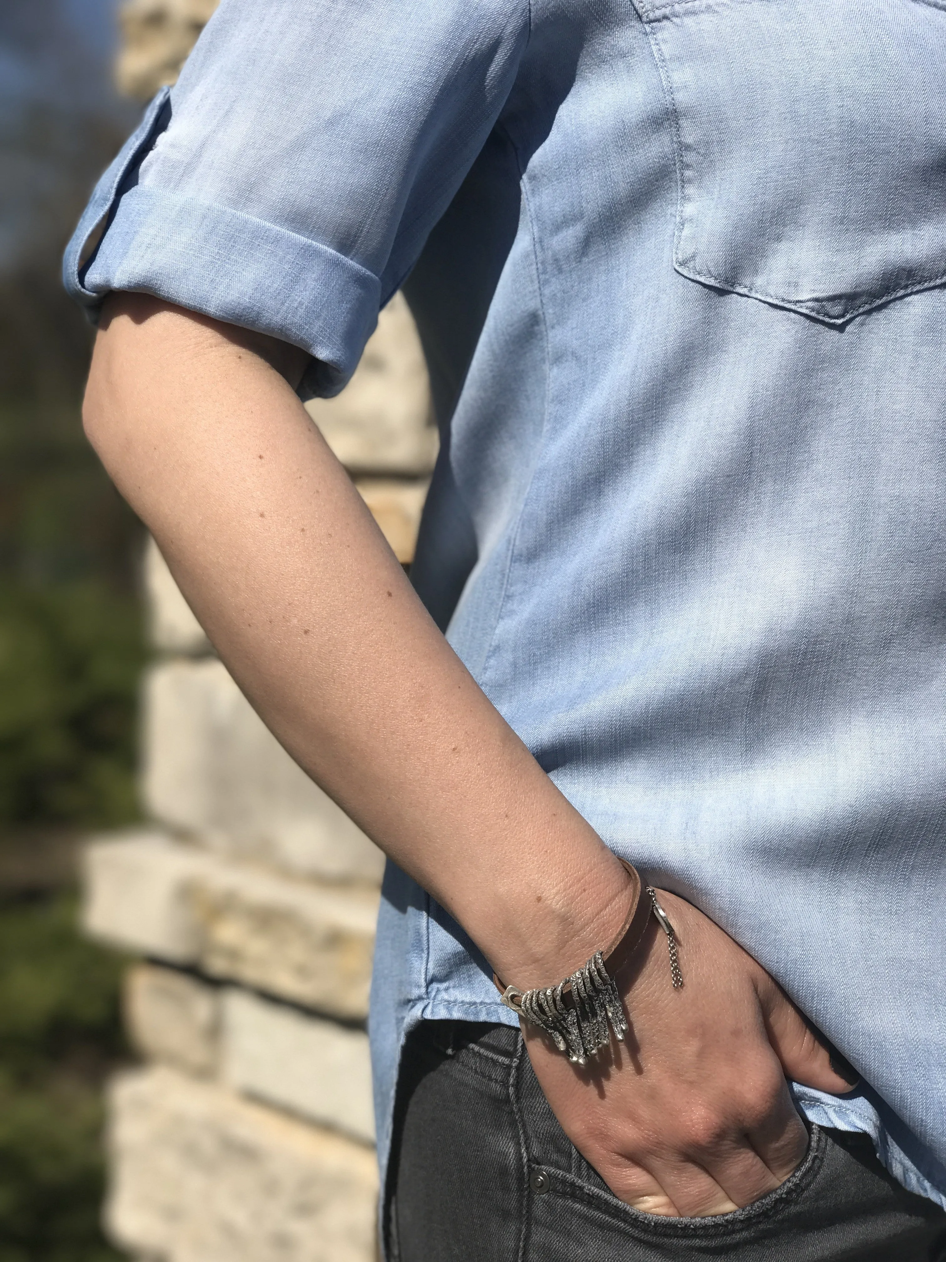 Leather & Silver Bracelet