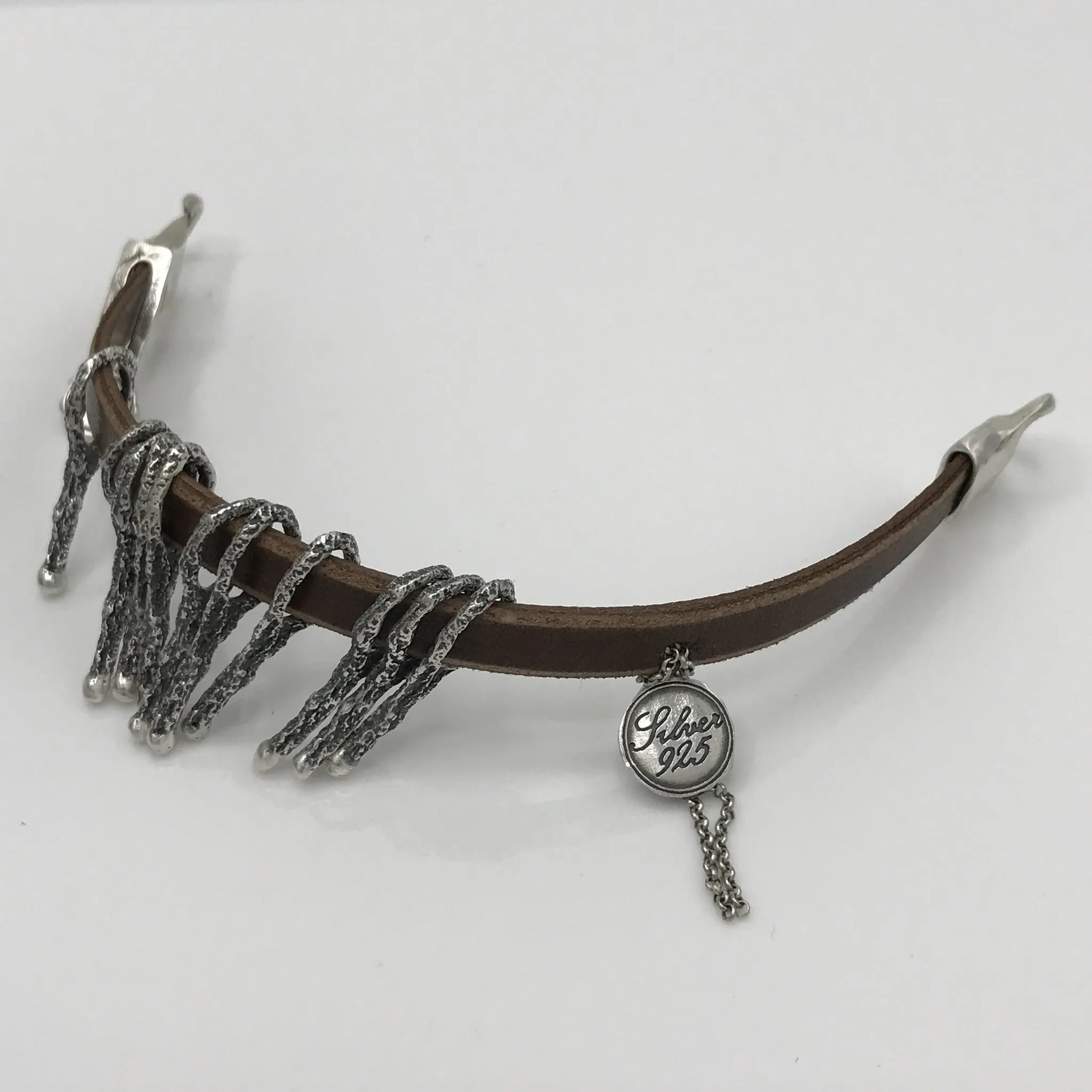 Leather & Silver Bracelet