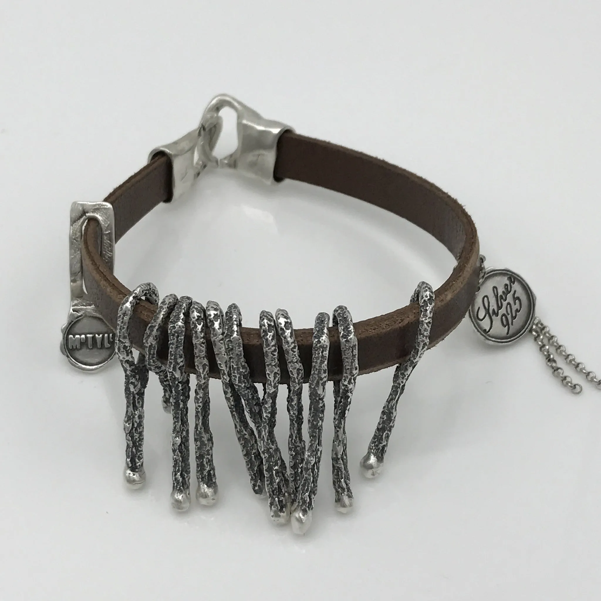 Leather & Silver Bracelet