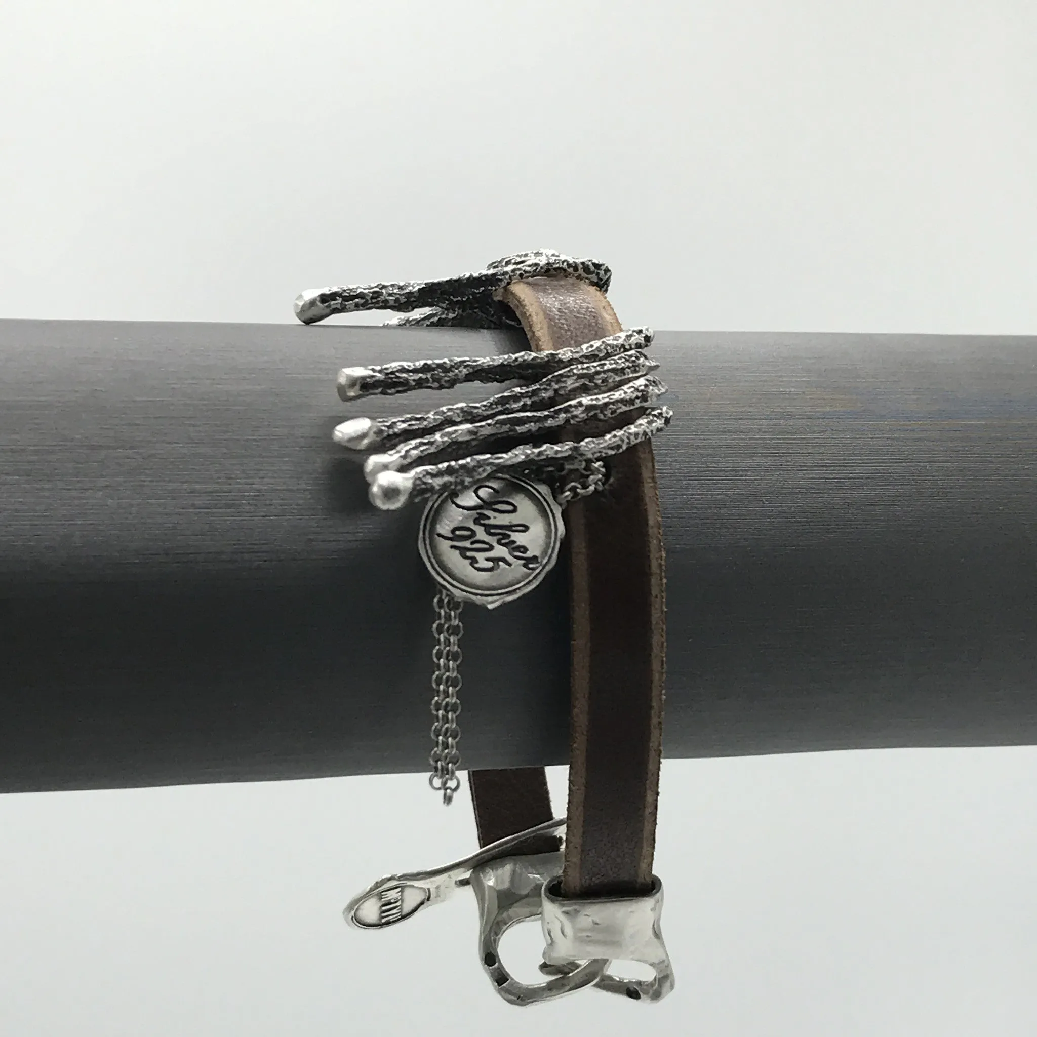 Leather & Silver Bracelet