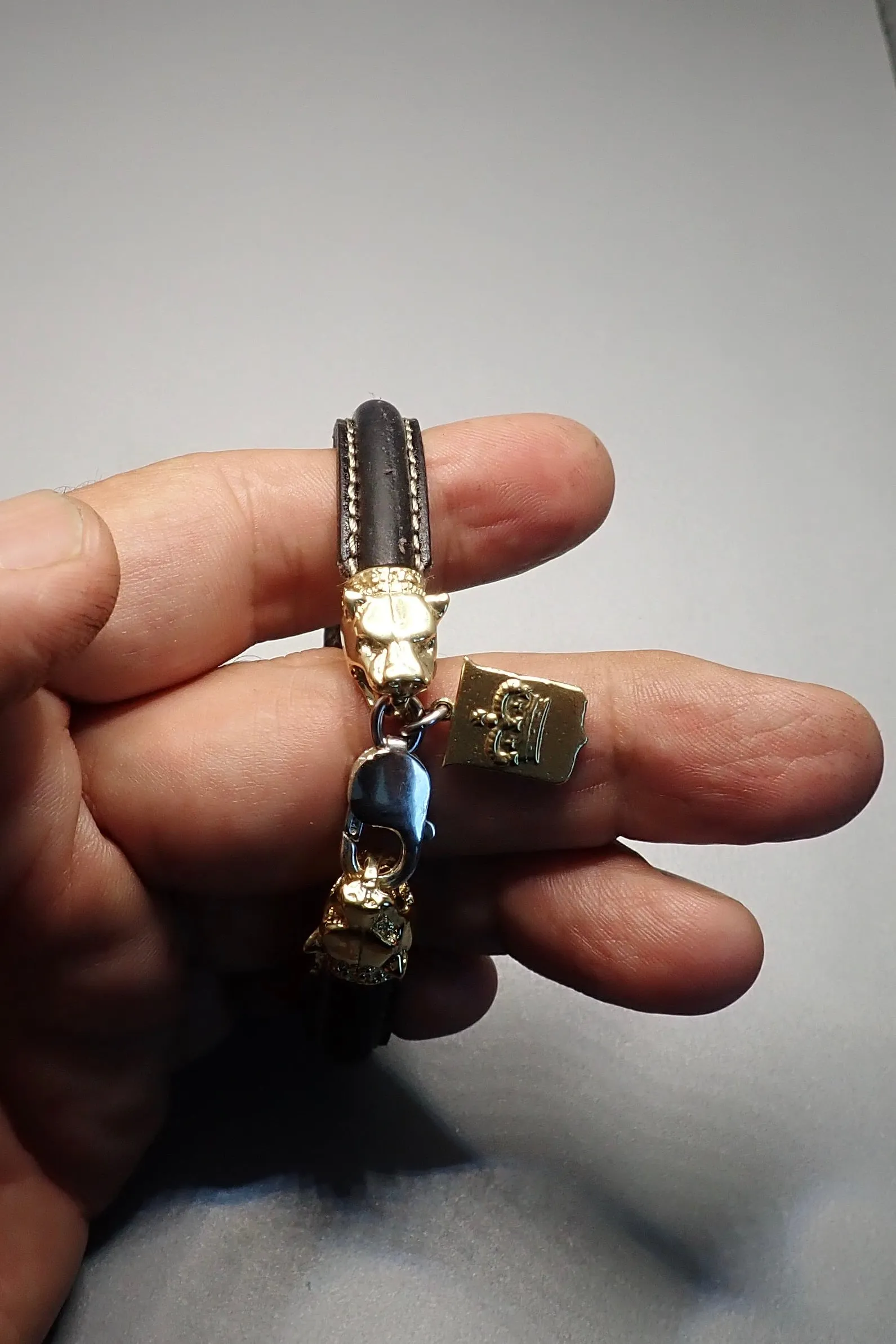 LEATHER LION BRACELET