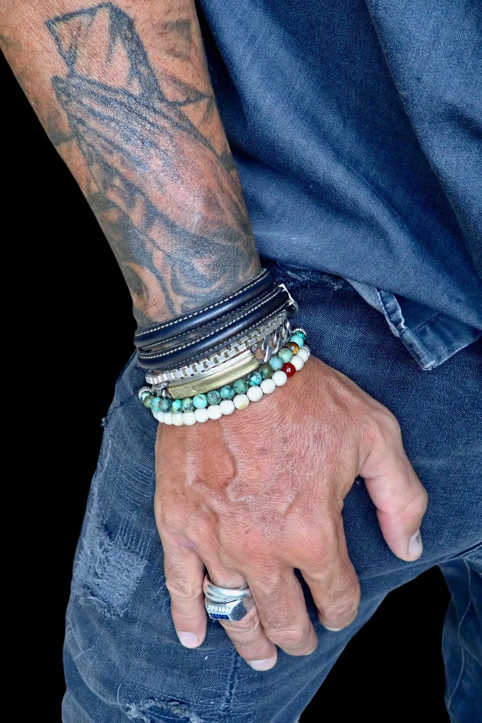 LEATHER LION BRACELET
