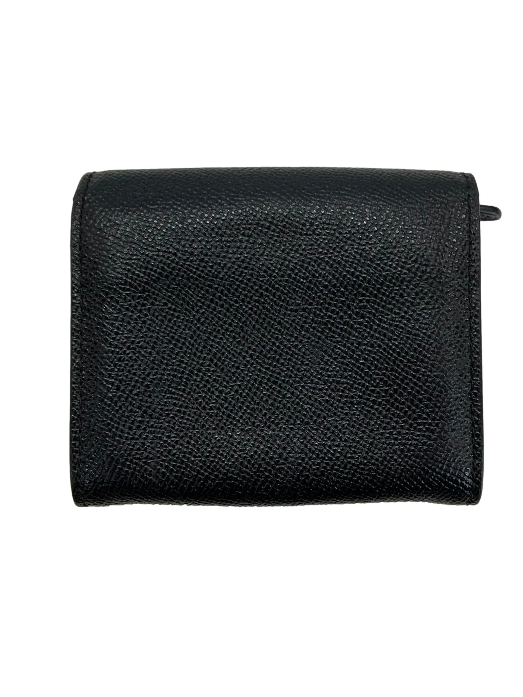 Leather Short Wallet In Black