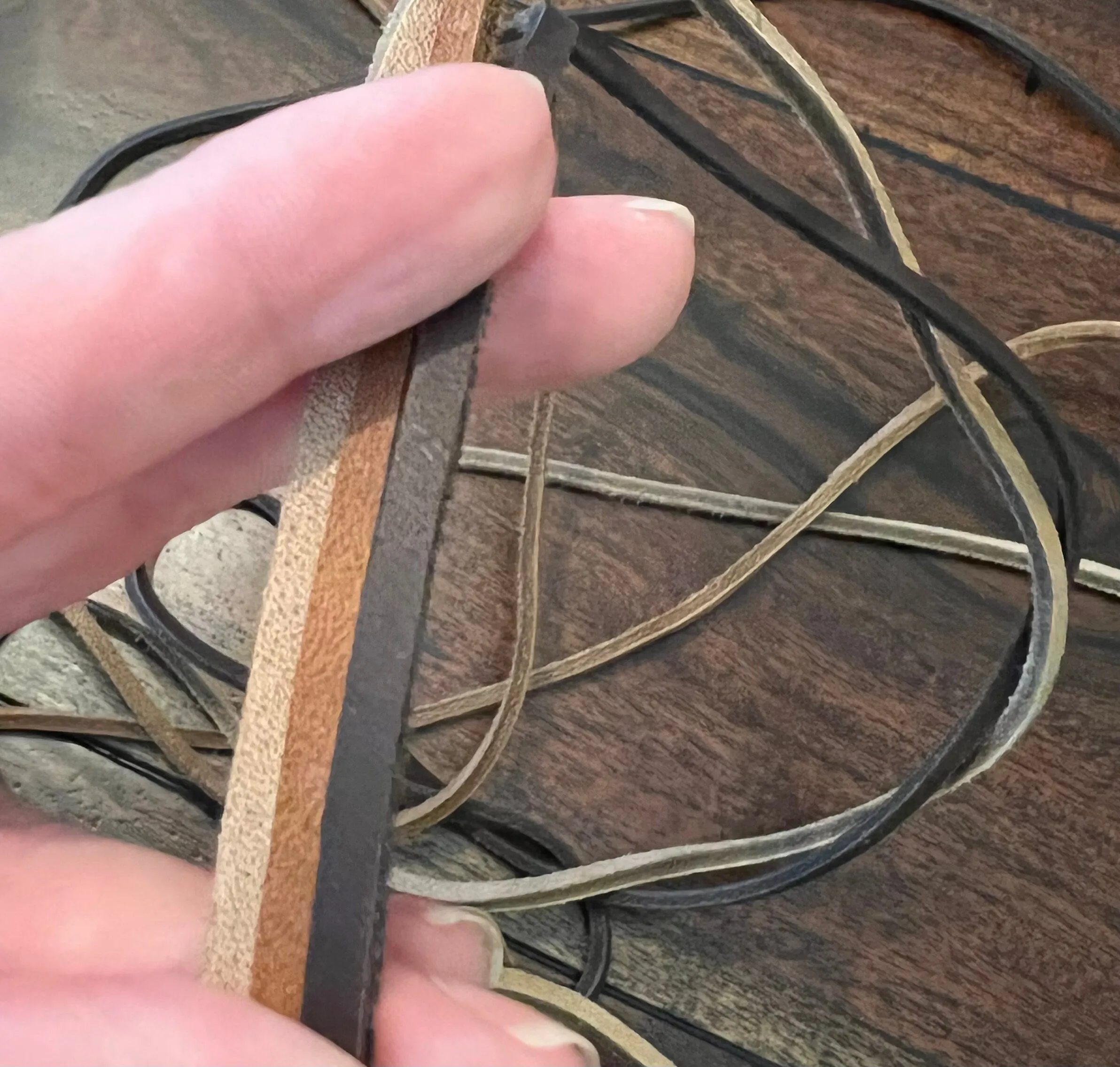Leather String 5.5 Foot x 3 mm (Pale, Medium, or Dark Brown)