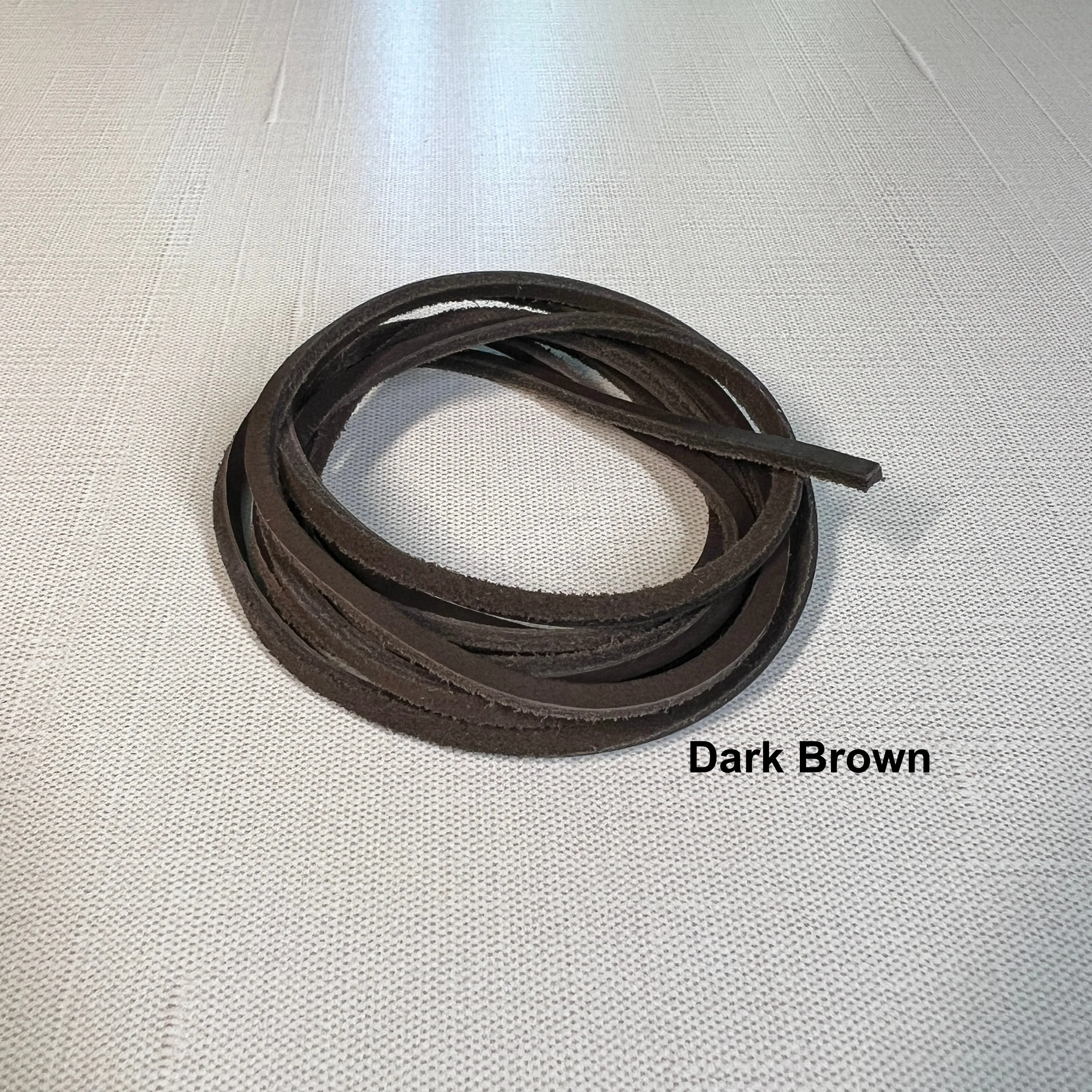 Leather String 5.5 Foot x 3 mm (Pale, Medium, or Dark Brown)