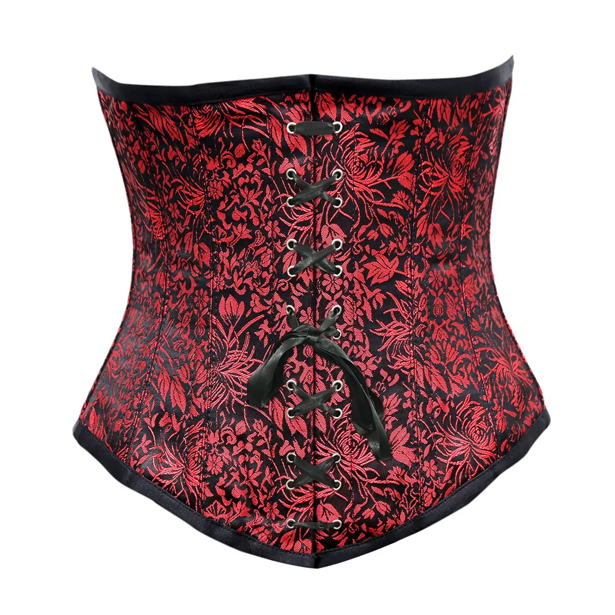 Liza Red Black Brocade Underbust Corset