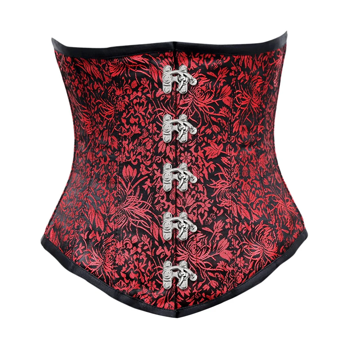 Liza Red Black Brocade Underbust Corset