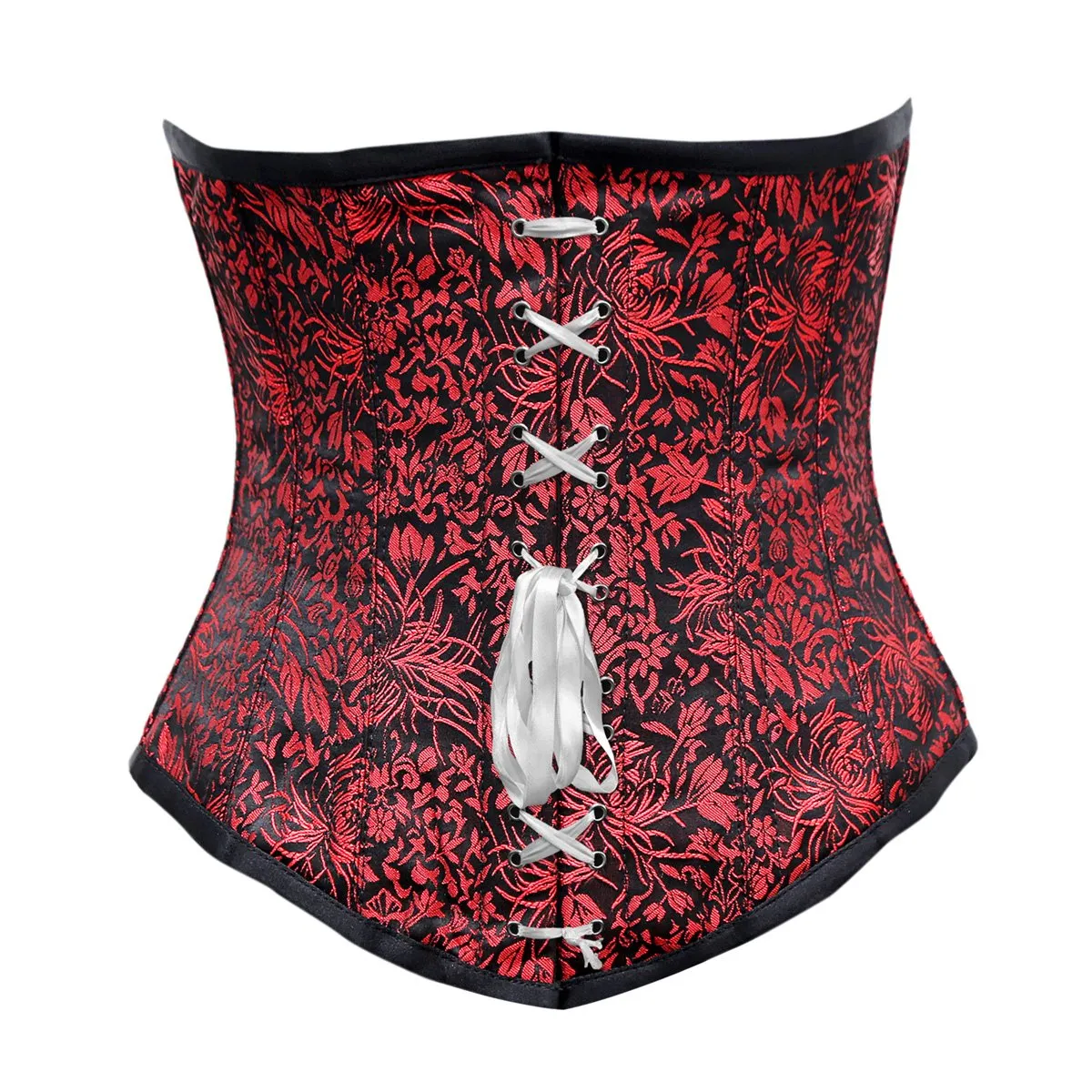 Liza Red Black Brocade Underbust Corset