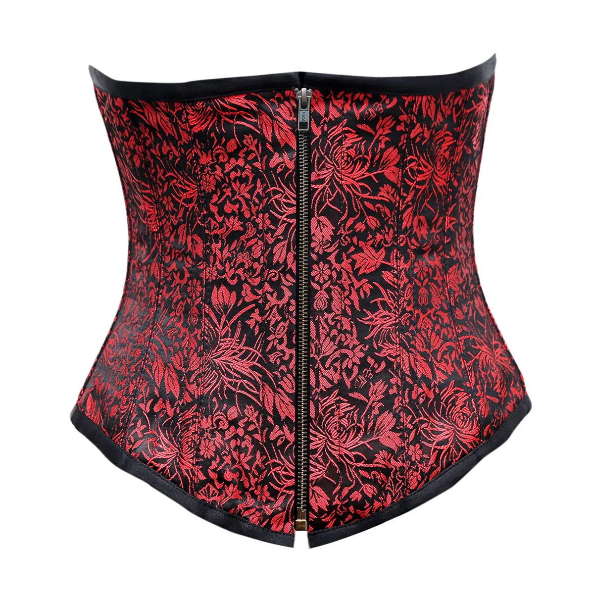 Liza Red Black Brocade Underbust Corset