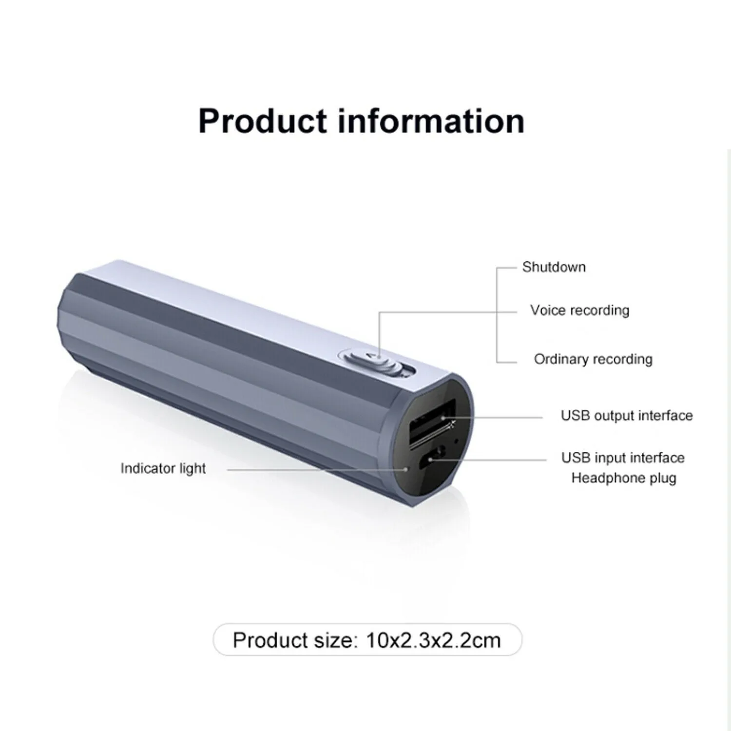 Long Battery Life (500 Hours) 8GB Voice Operated Sound Recorder High Quality 1536kbps