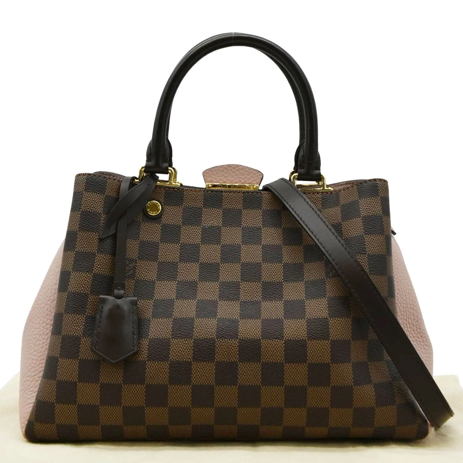 LOUIS VUITTON Brittany Damier Ebene Shoulder Bag Rose Ballerine