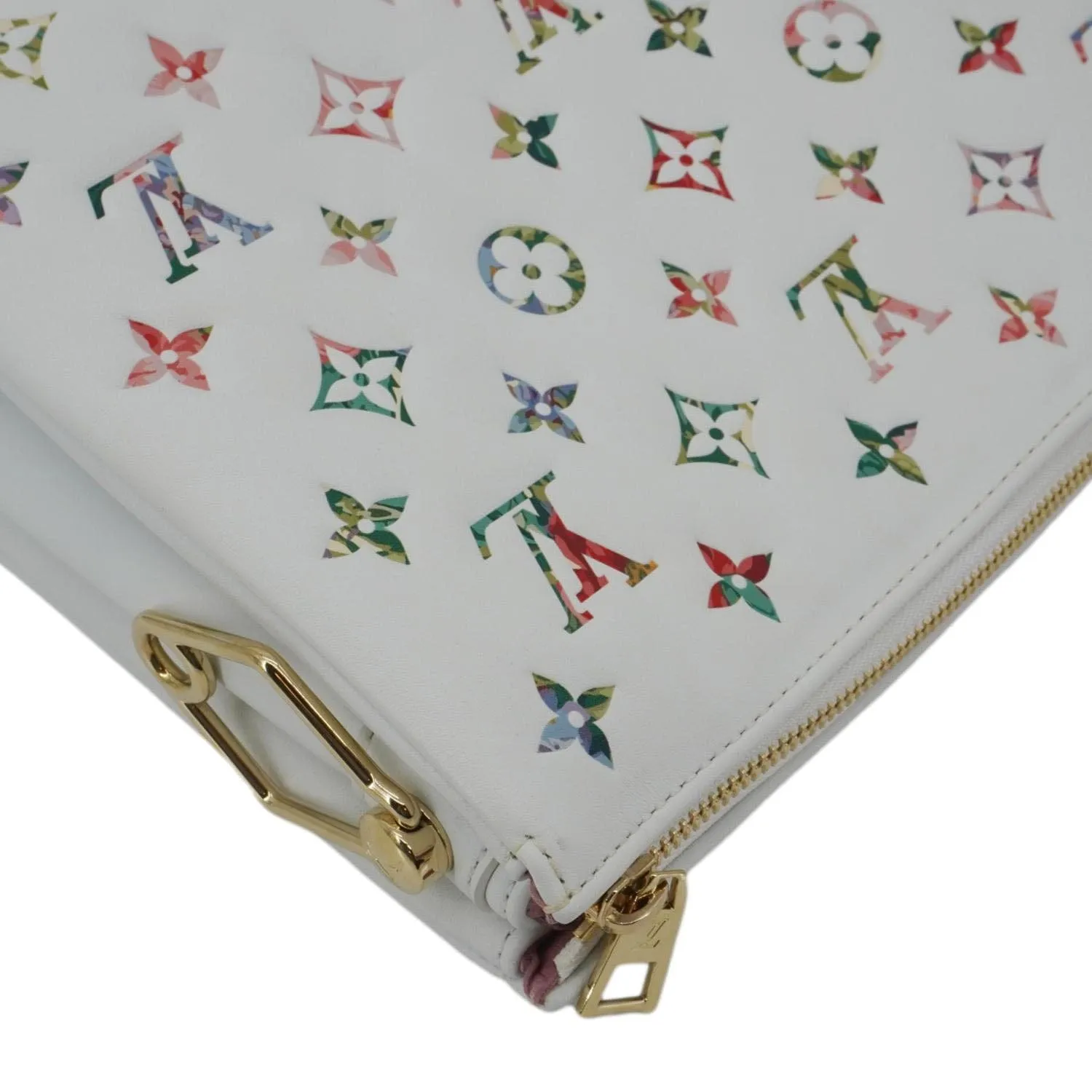 LOUIS VUITTON Coussin PM Monogram Flower Embossed Leather Shoulder Bag Multicolor