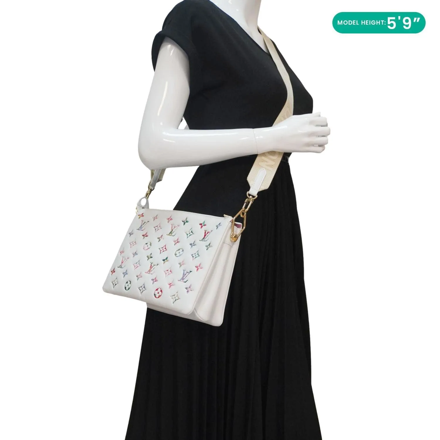 LOUIS VUITTON Coussin PM Monogram Flower Embossed Leather Shoulder Bag Multicolor