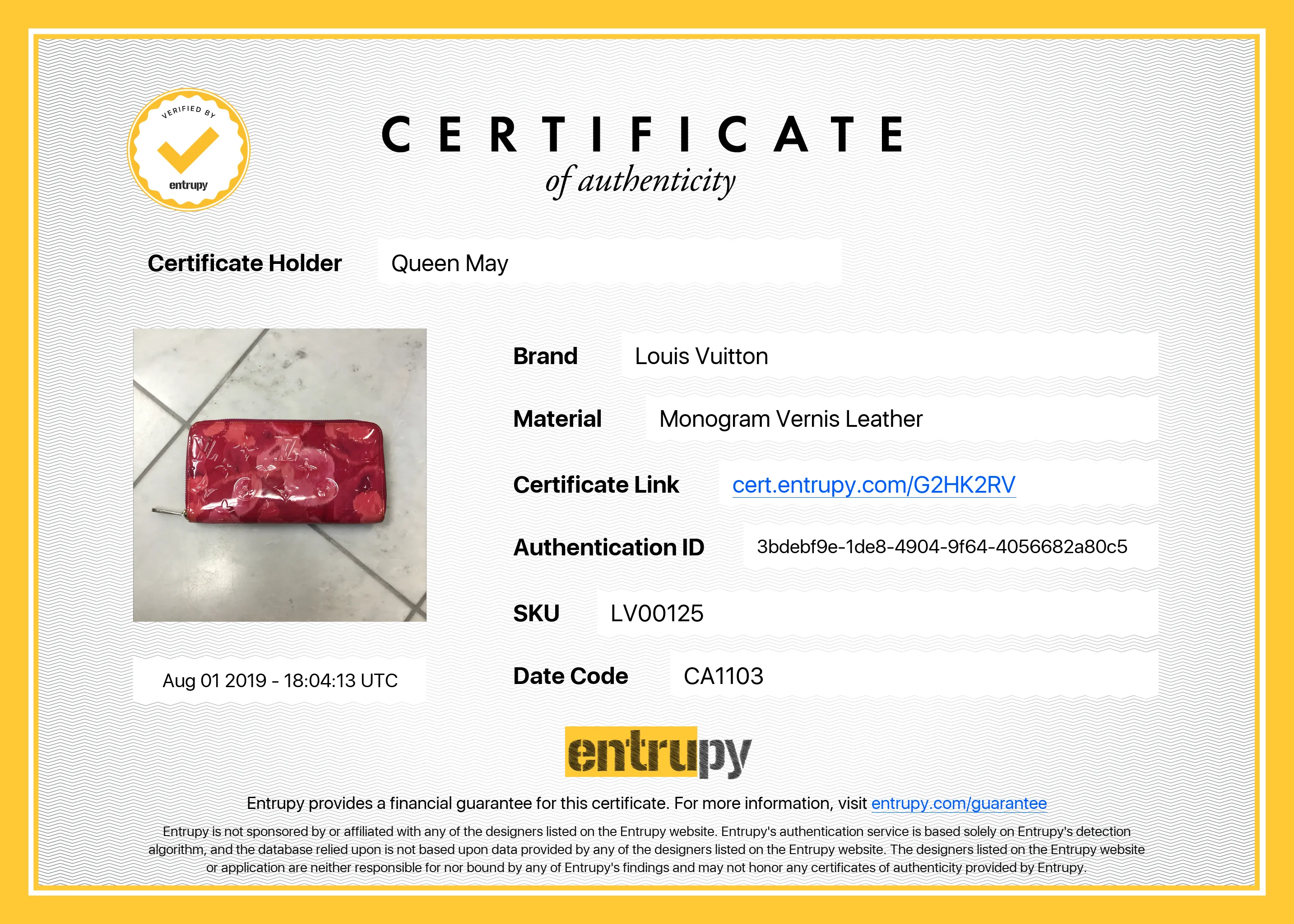 Louis Vuitton Ikat Zippy Vernis Wallet