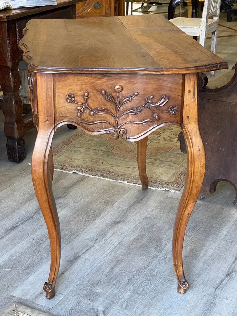 Louis XV Provincial Carved Walnut Side or Console Table, late 18th Century