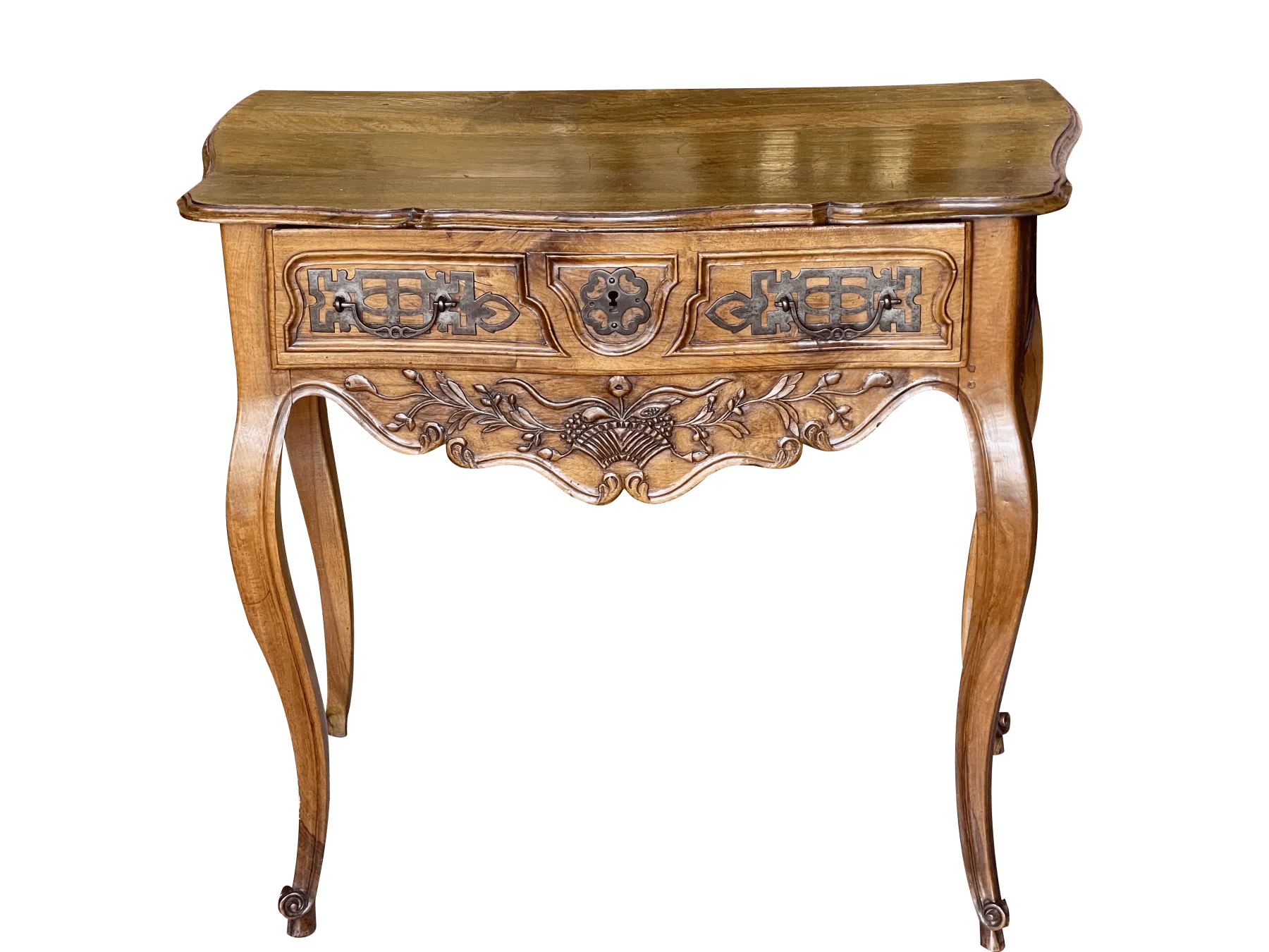 Louis XV Provincial Carved Walnut Side or Console Table, late 18th Century