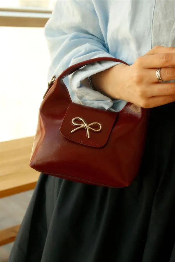 <tc>Sac à main pour femme Ribbon Bordeaux.

</tc>