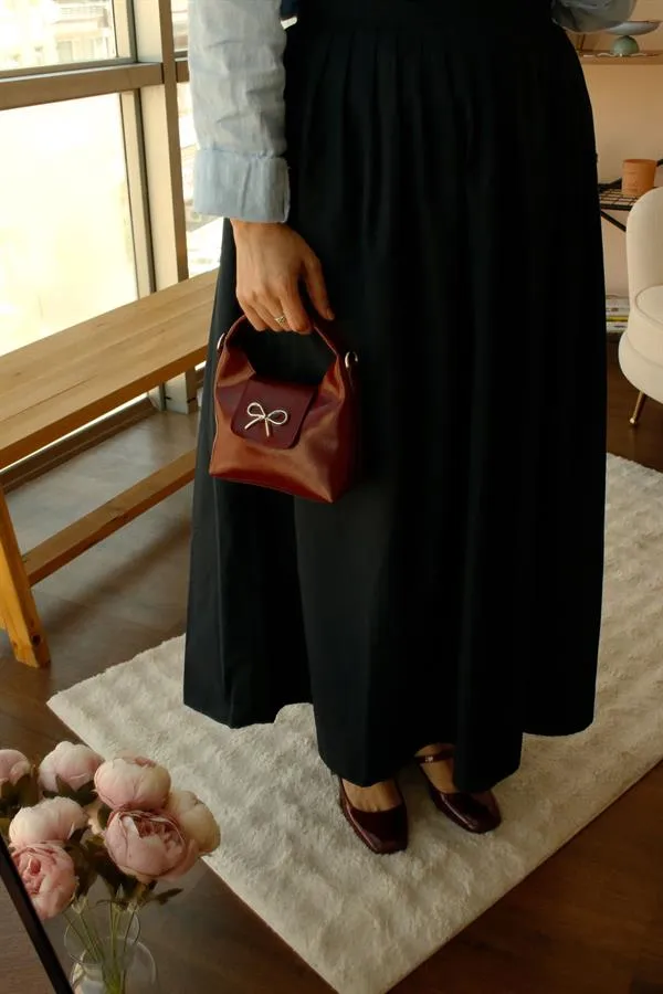 <tc>Sac à main pour femme Ribbon Bordeaux.

</tc>