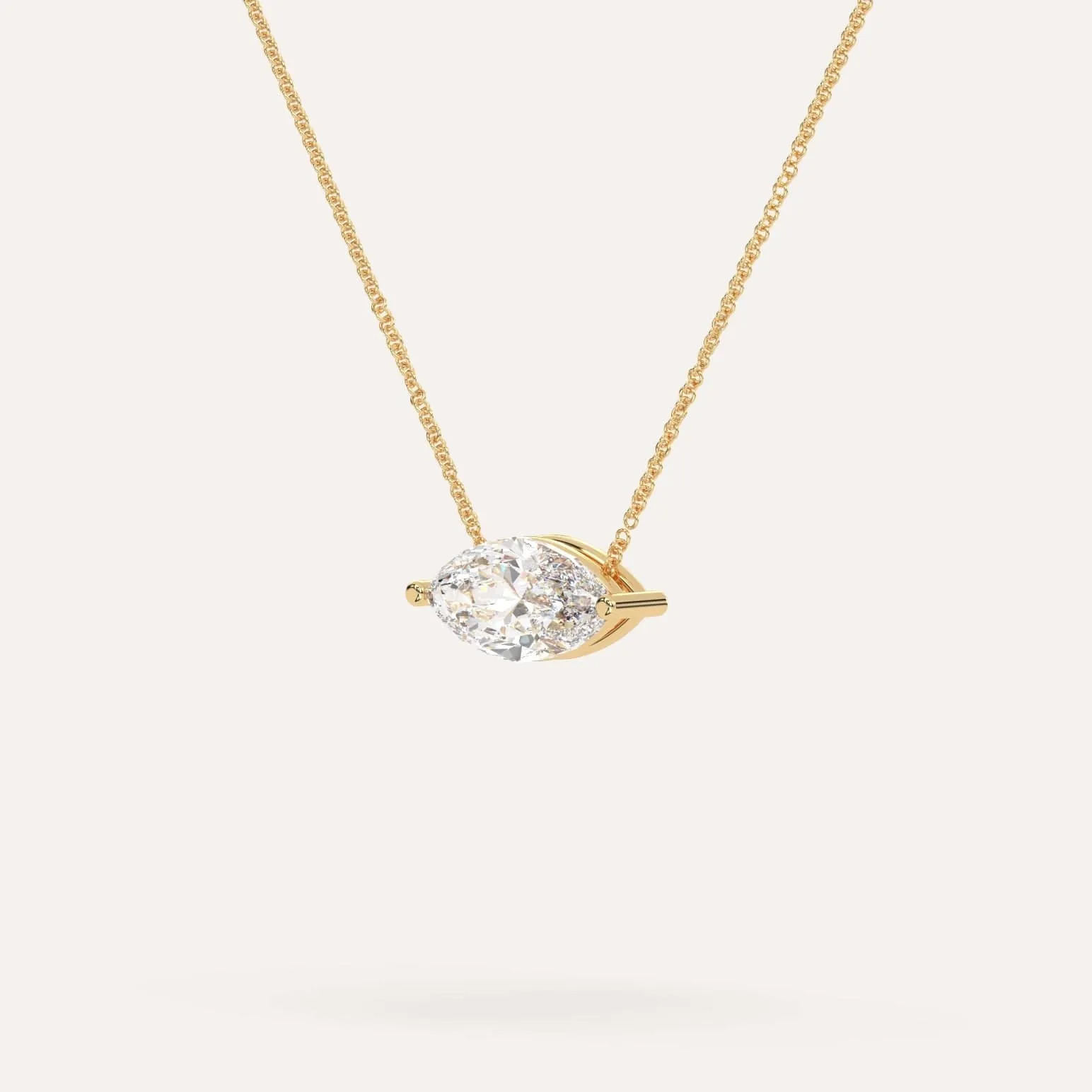 Marquise Floating Diamond Necklace Setting