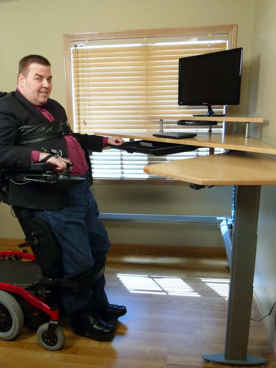 Maverick Corner Desk ideal for Quadriplegics in a Power Wheelchair - FREE USA SHIPPING
