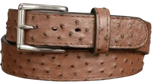 Men's Brown South African Ostrich Skin Max Thickness Gun Belt