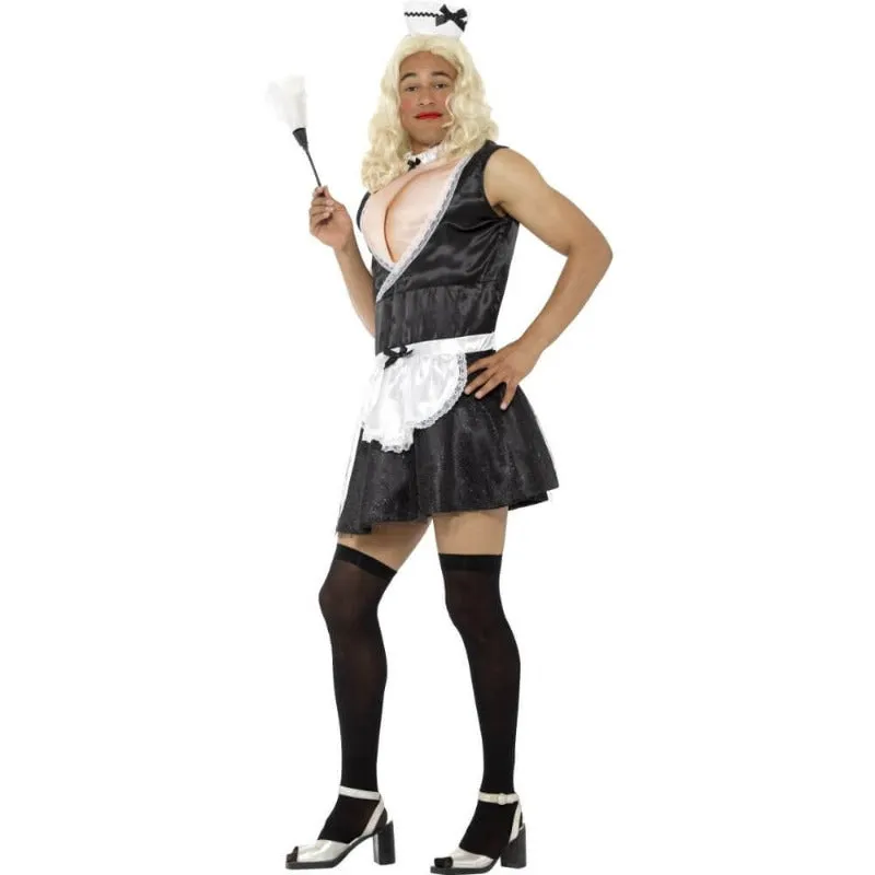 Men's French Maid Costume with Padded Bust