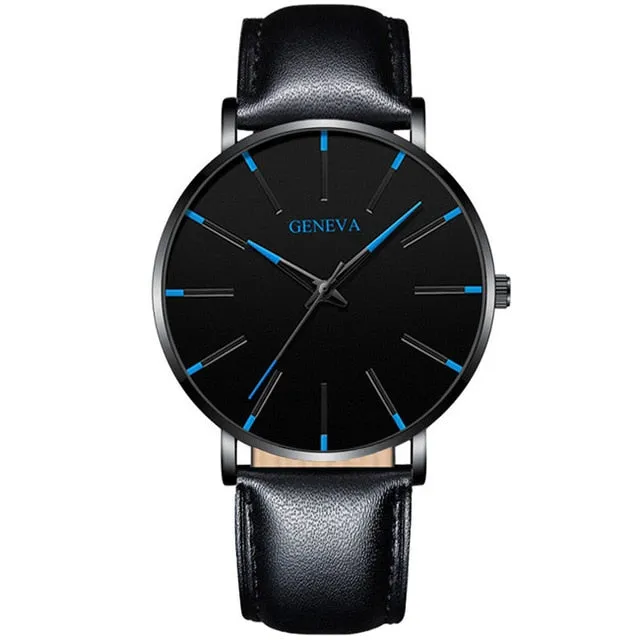Men's Ultra Thin Stainless Steel Analog Minimalist Watch