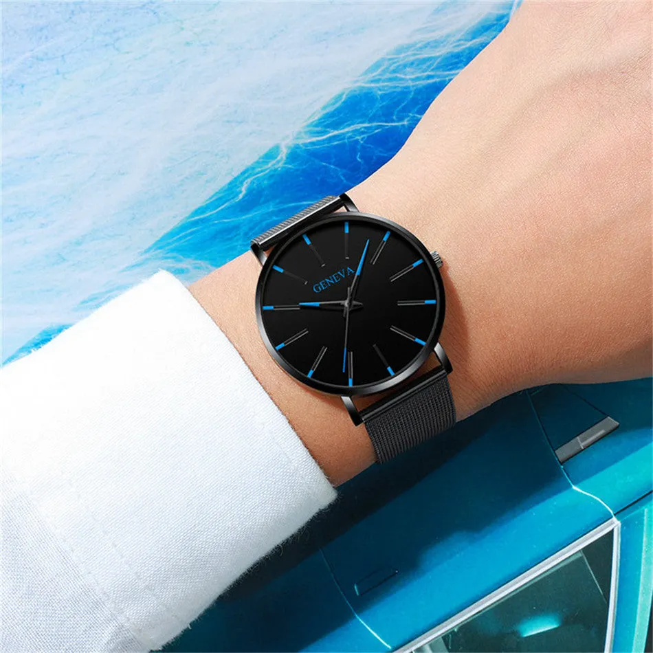 Men's Ultra Thin Stainless Steel Analog Minimalist Watch