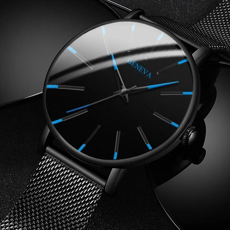 Men's Ultra Thin Stainless Steel Analog Minimalist Watch