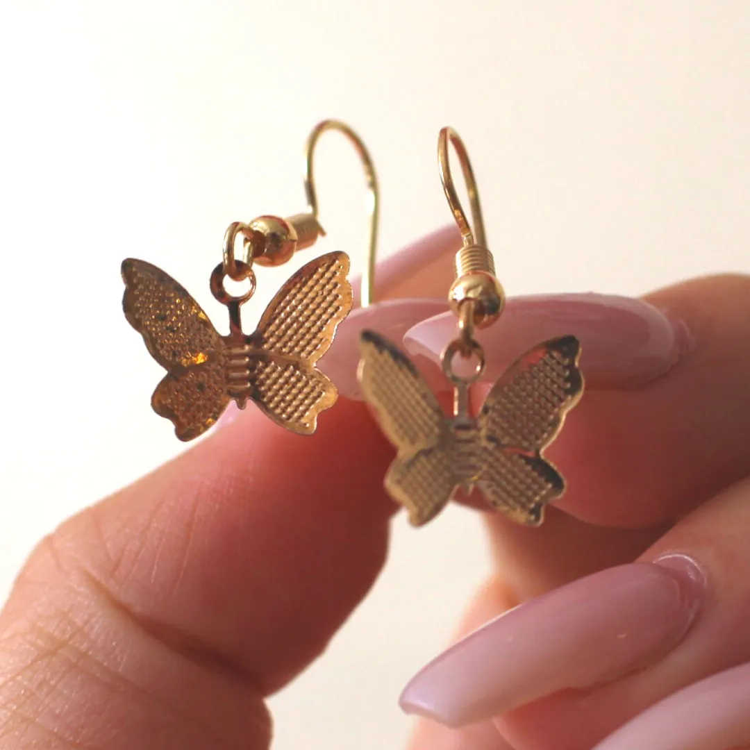 Minimalist Gold Butterfly Earrings