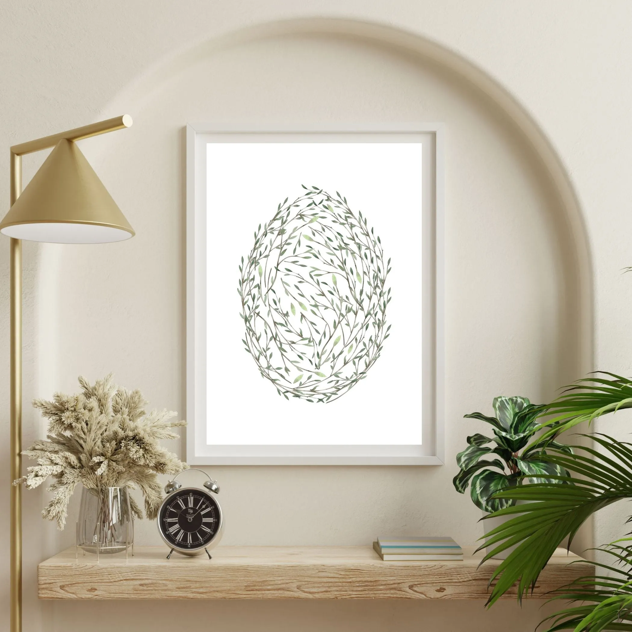 Minimalist Leafy Egg - Printable Wall Art