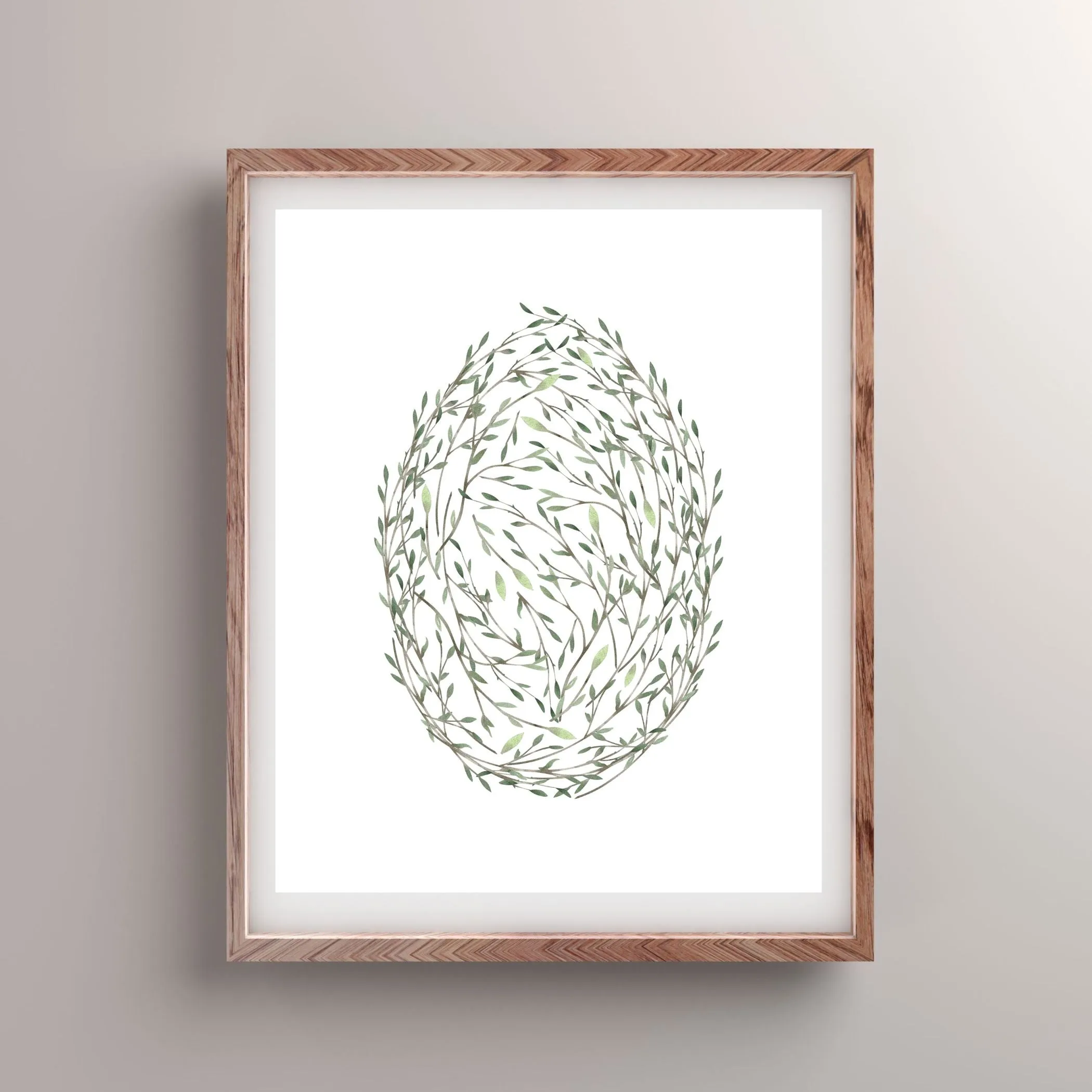 Minimalist Leafy Egg - Printable Wall Art