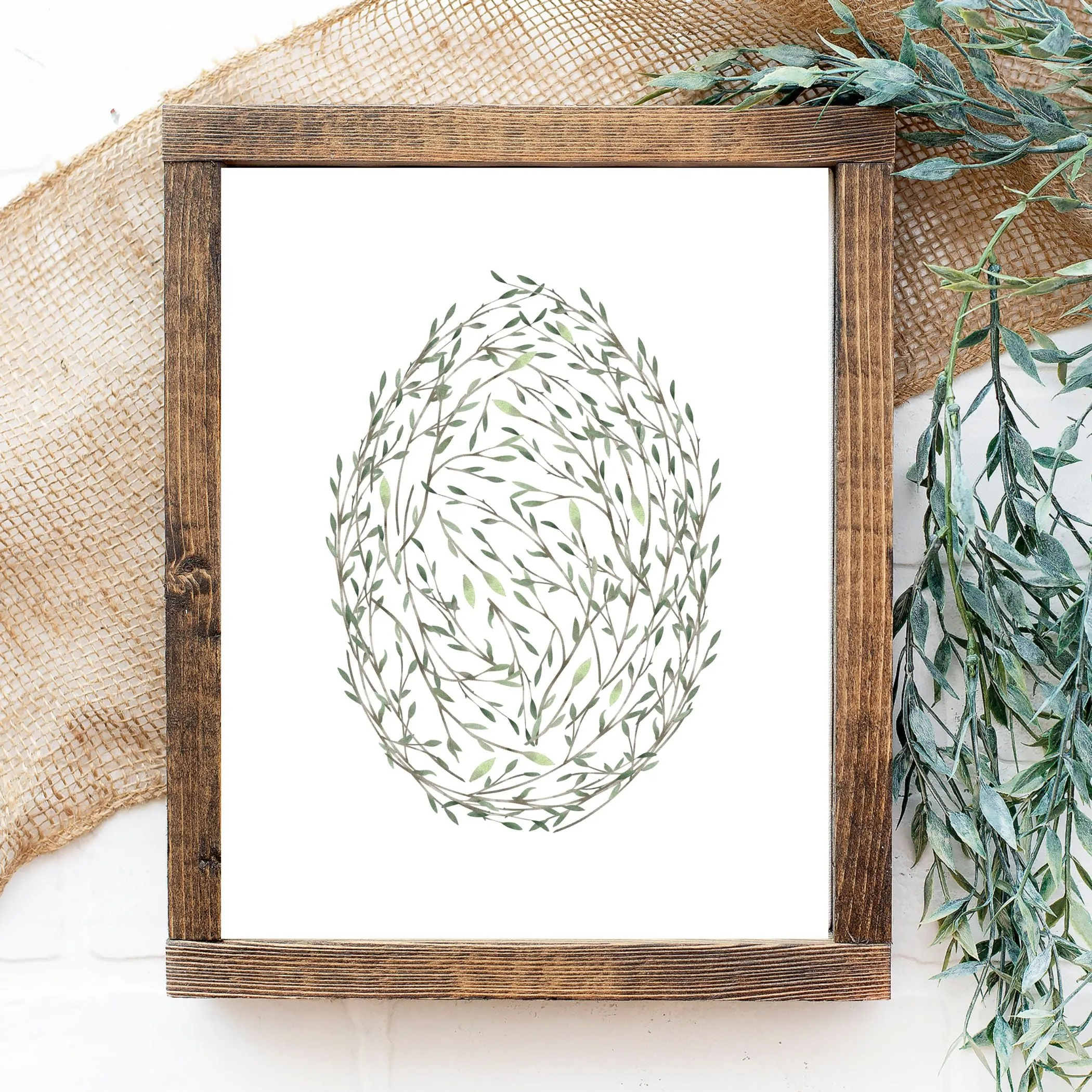 Minimalist Leafy Egg - Printable Wall Art