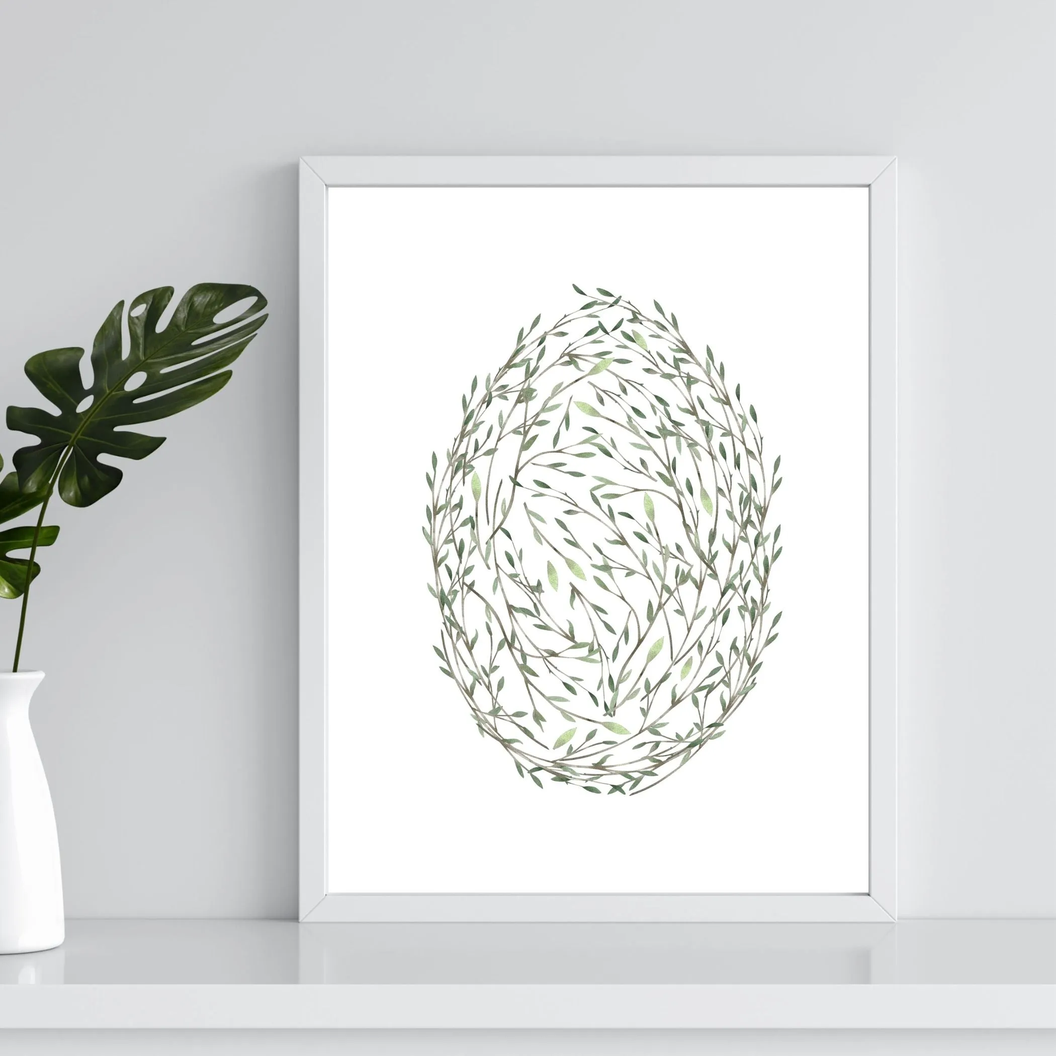Minimalist Leafy Egg - Printable Wall Art