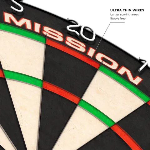 Mission Samurai II Dartboard | Ultra Thin Wire | Professional Board