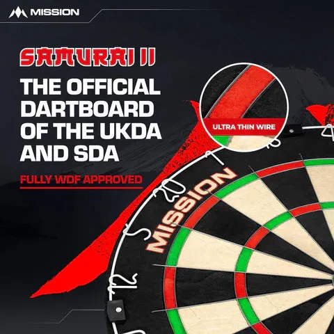 Mission Samurai II Dartboard | Ultra Thin Wire | Professional Board