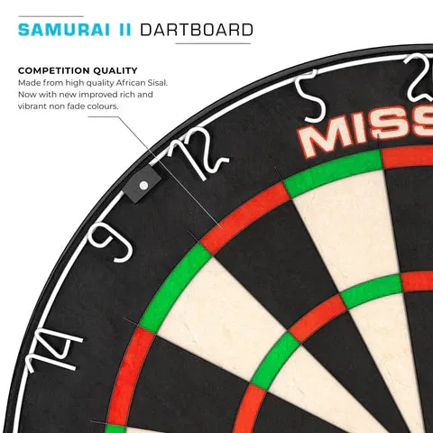 Mission Samurai II Dartboard | Ultra Thin Wire | Professional Board