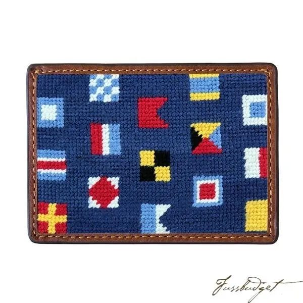 Mixed Signals Needlepoint Card Wallet