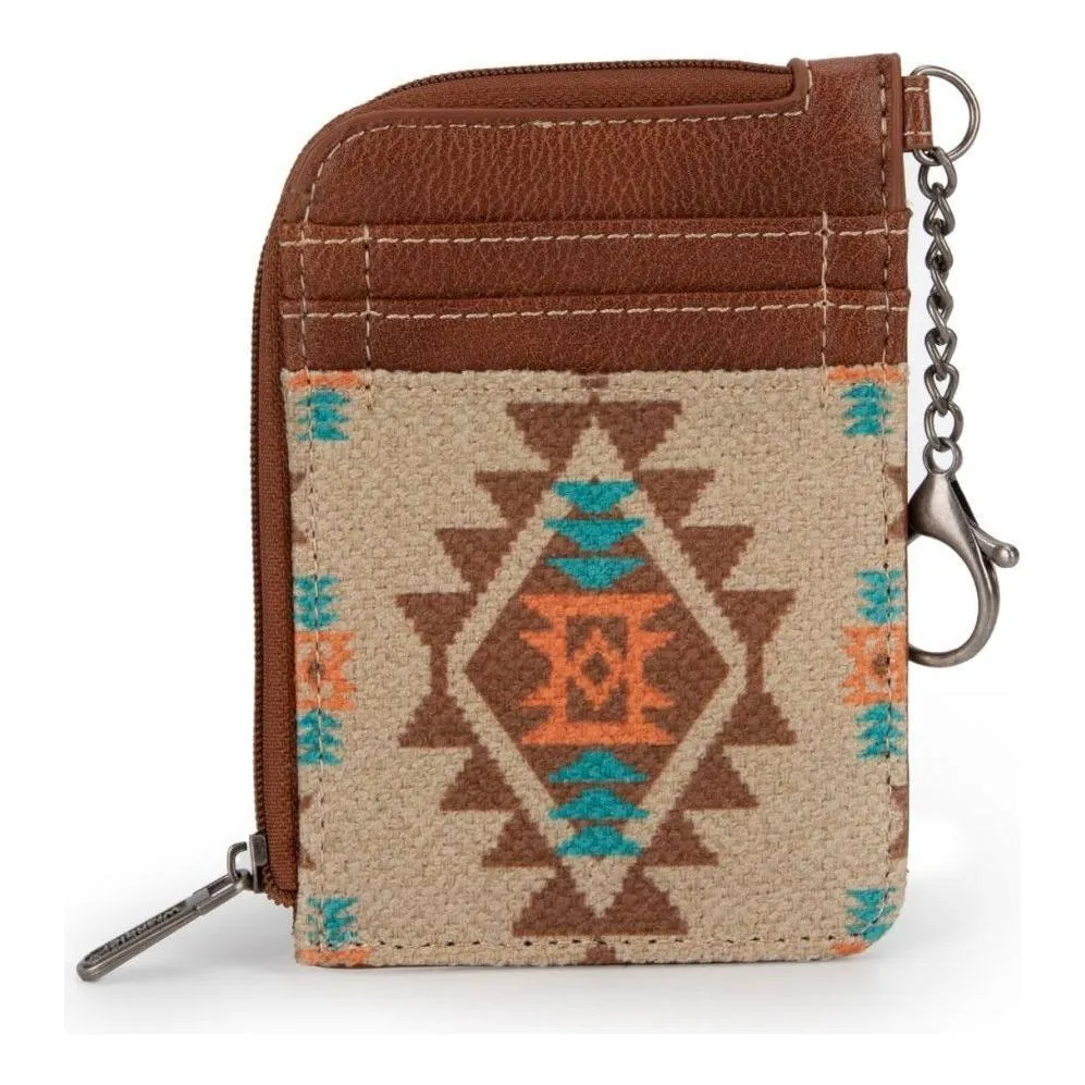 Montana West Wrangler Aztec Card Wallet for Women Western Credit Card Holder with Zipper Pocket