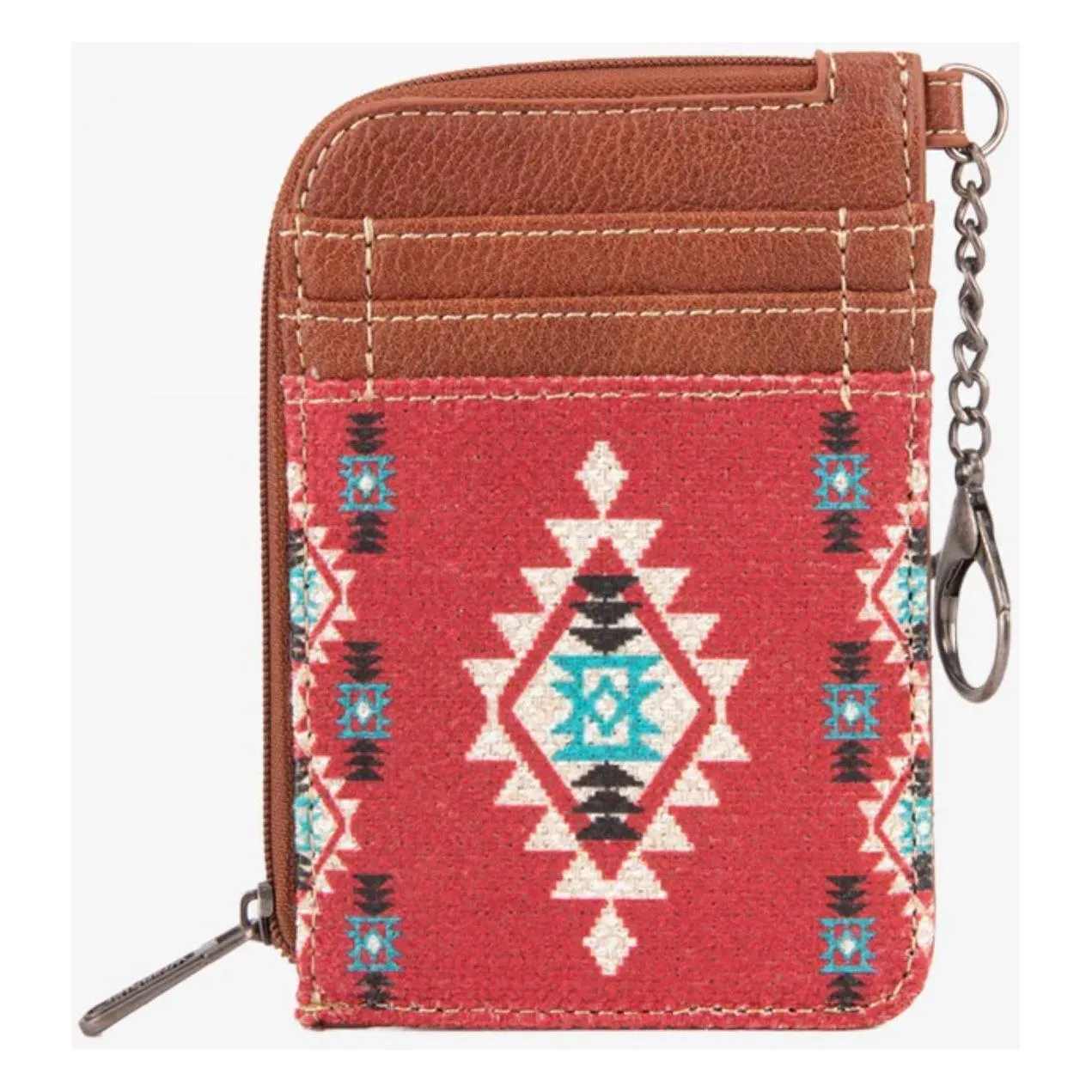 Montana West Wrangler Aztec Card Wallet for Women Western Credit Card Holder with Zipper Pocket
