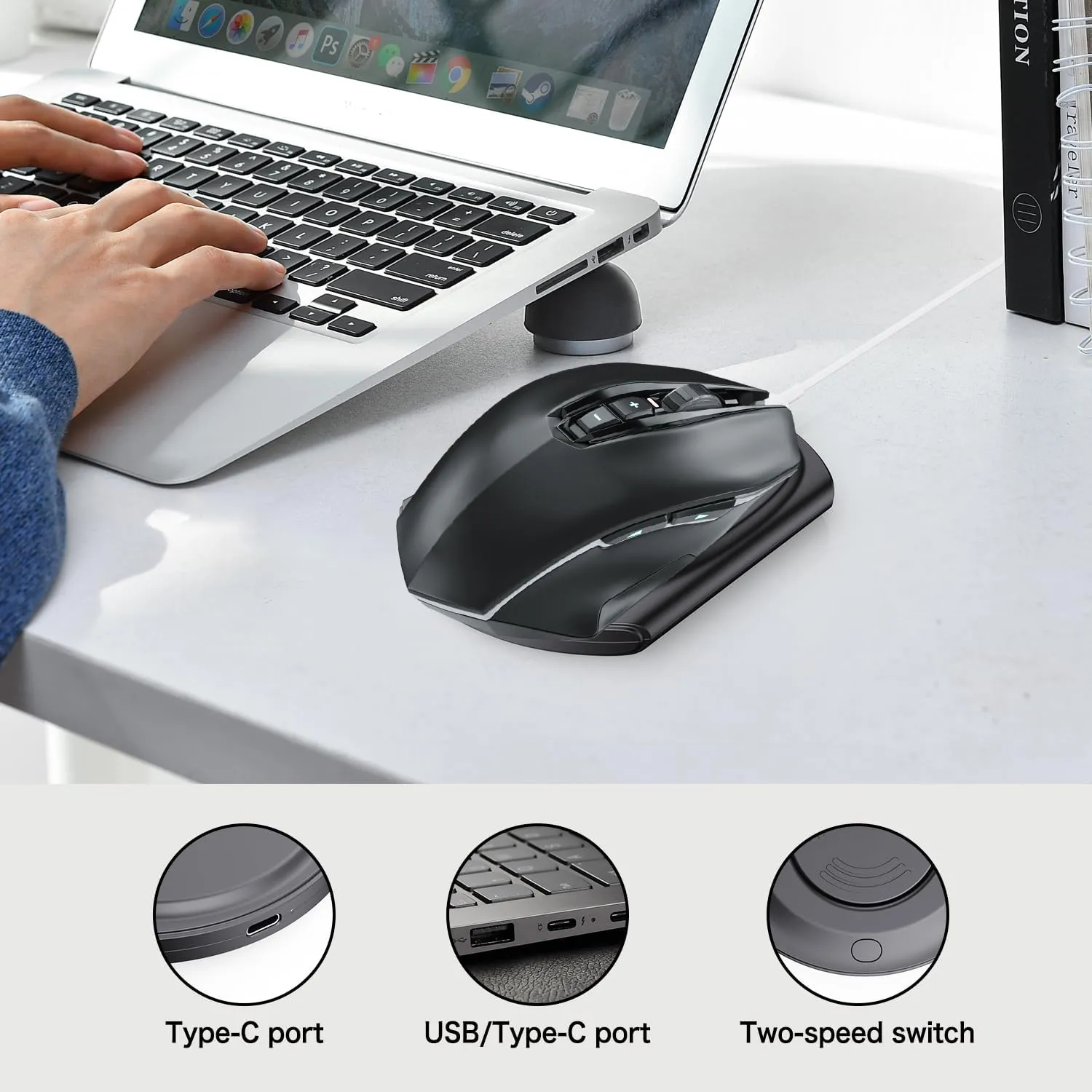 Mouse Jiggler, Ultra Slim, 20dB Quiet & Noiseless, Undetectable Mouse Mover...