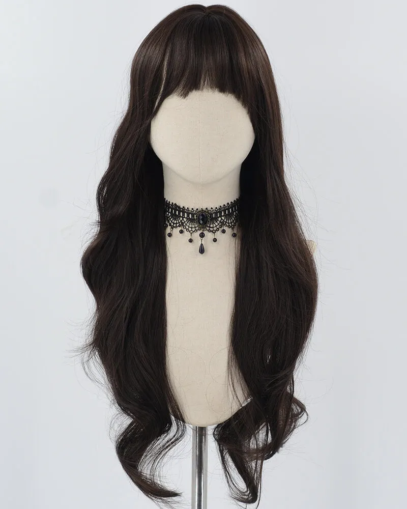 Natural Black Long Wavy Synthetic Wig HW596